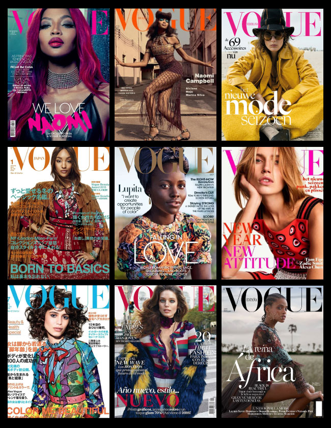fashion magazine covers collage